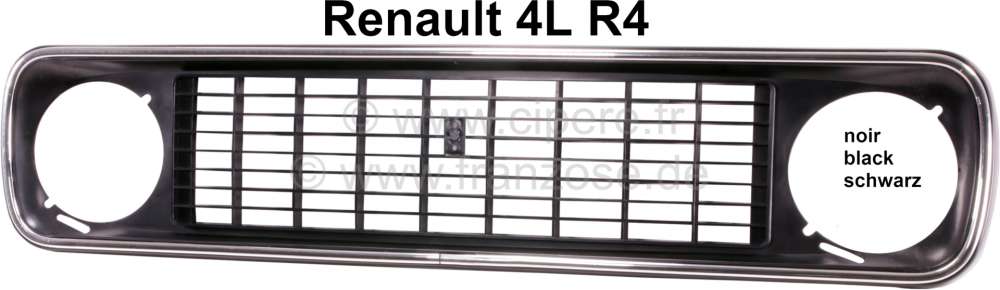 Renault - R4, Radiator grill, from synthetic (with circulating chrome trim). Color: black. Suitable 