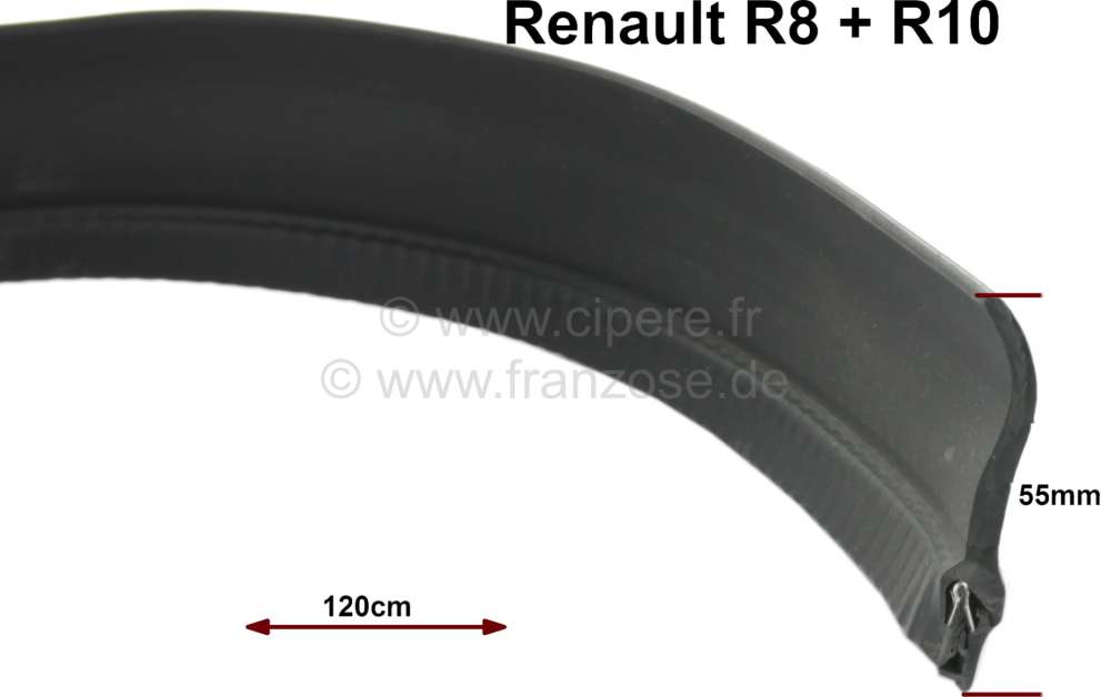 Renault - R8/R10, sealing profile for the front mask. Suitable for Renault R8 + R10. Length about: 1