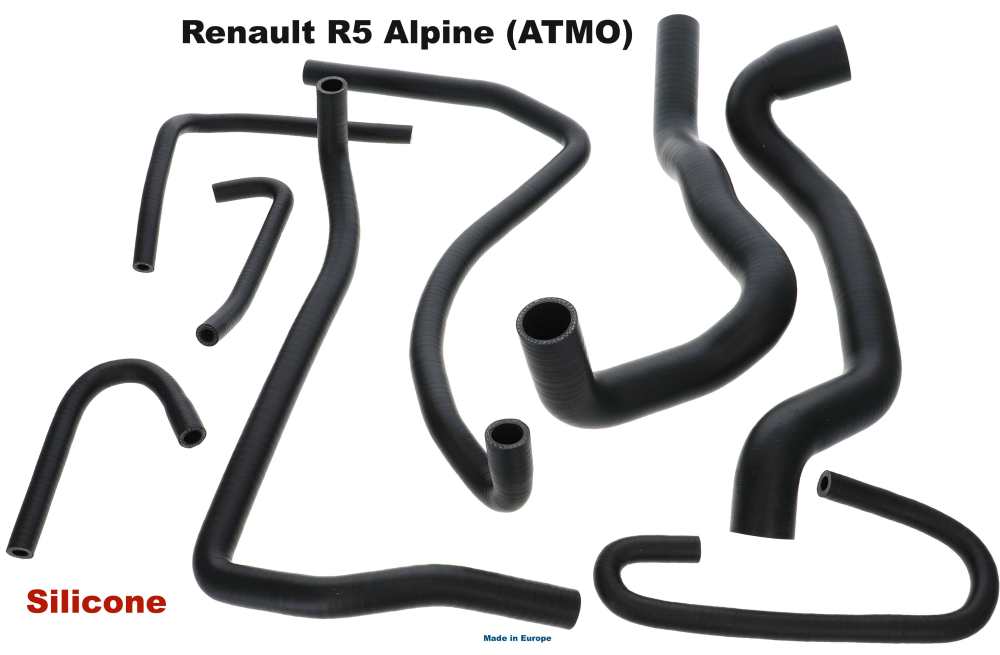 Renault - R5 Alpine, radiator hose set. Consisting of 8 radiator hoses. Suitable for Renault R5 Alpi