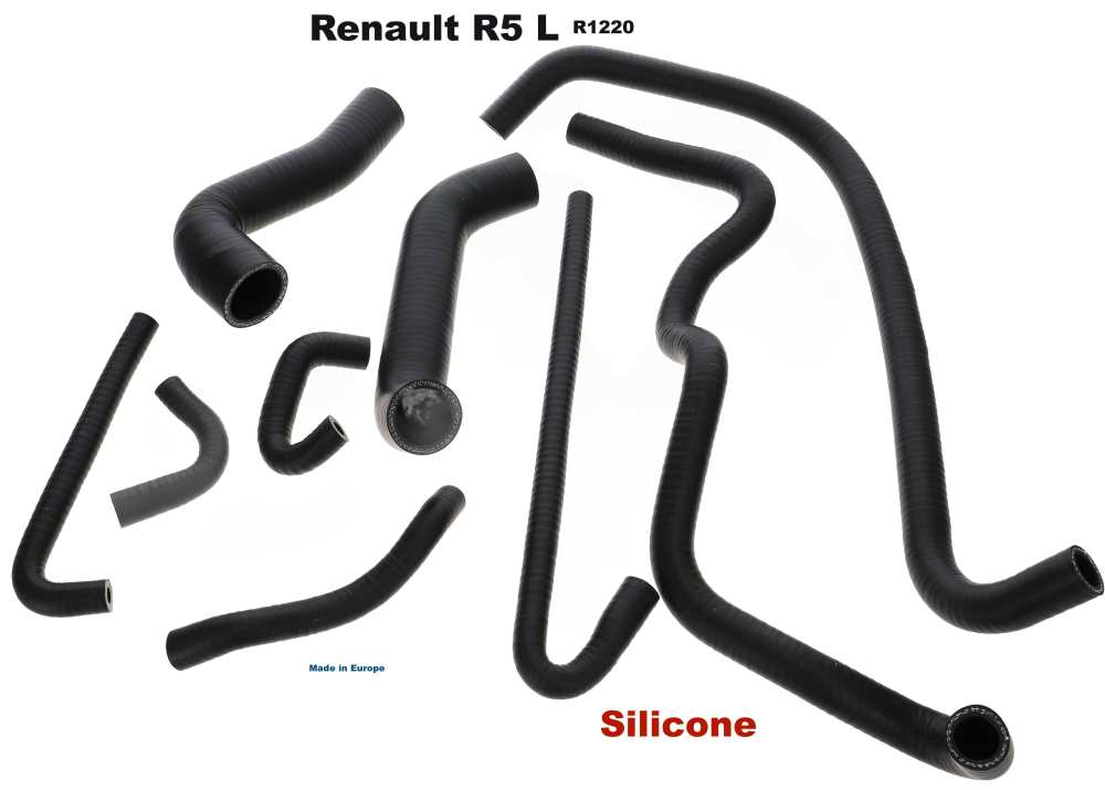 Renault - R5, radiator hose set. Consisting of 9 radiator hoses. Suitable for Renault R5 L (type R12