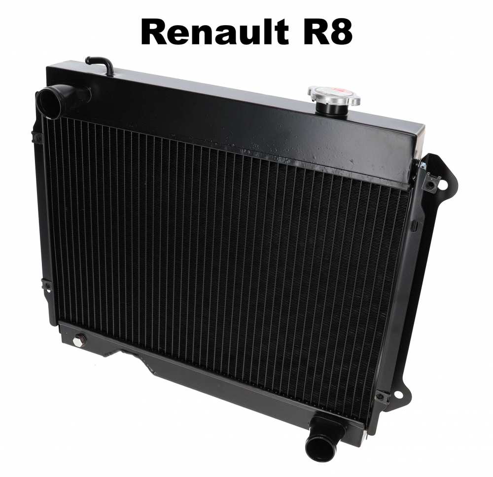 Renault - R8, radiator (new part). Suitable for Renault R8. Diameter connection hose top: 35mm, bott