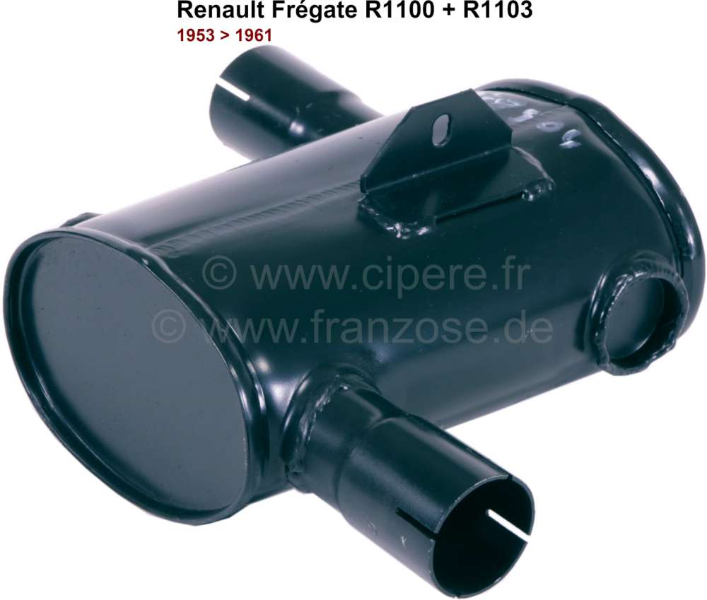 Renault - Fregate, rear muffler, suitable for Renault Fregate R1100 + R1103. Installed from 1953 to 