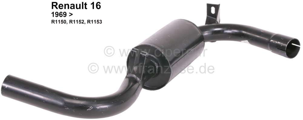 Renault - R16, R1150, R1152, R1153. Front muffler (first silencer), suitable for Renault R16, starti