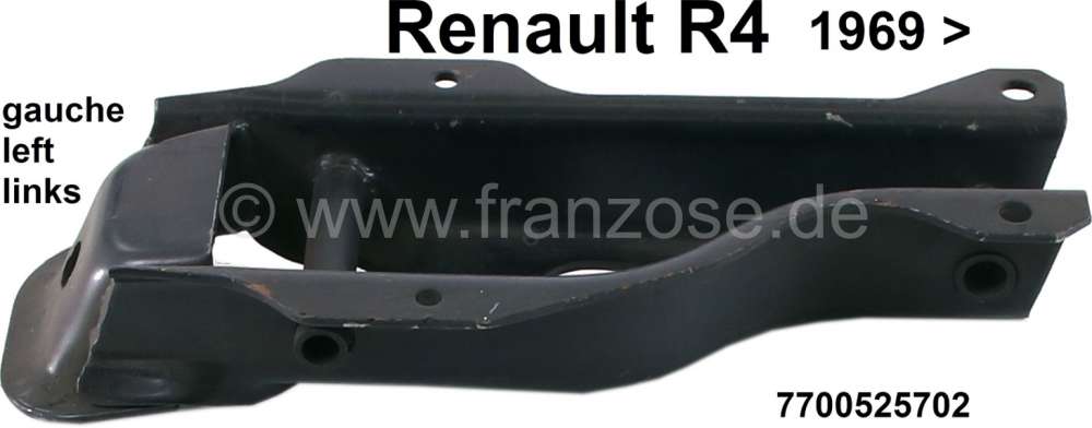 Alle - R4, front axle mounting plate, front on the left. Suitable for Renault R4, starting from y