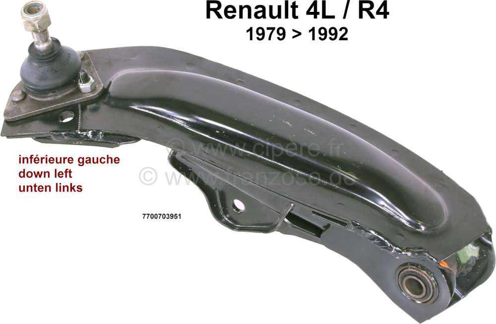 Renault - R4, Wishbone down on the left. Suitable for Renault 4, starting from year of construction 