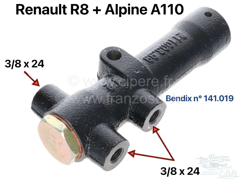 Citroen-2CV - R8/A110, brake power controller. Suitable for Renault R8 + Alpine A110. Comparison number 