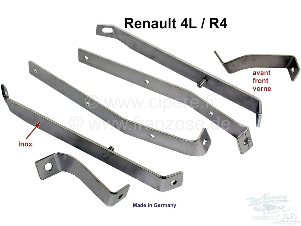 Renault - R4, Bumper mounting bracket in front (6 pieces). Material: High-grade steel. Suitable for 