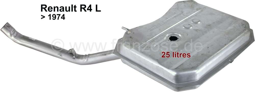 Renault - Fuel tank, suitable for Renault 4. Reproduction. 25 liters tank. Installed to year of cons