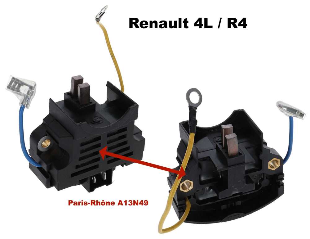 Alle - Generator Brush Set inclusive battery charging regulator. Version Paris Rhone (A13N49). Su