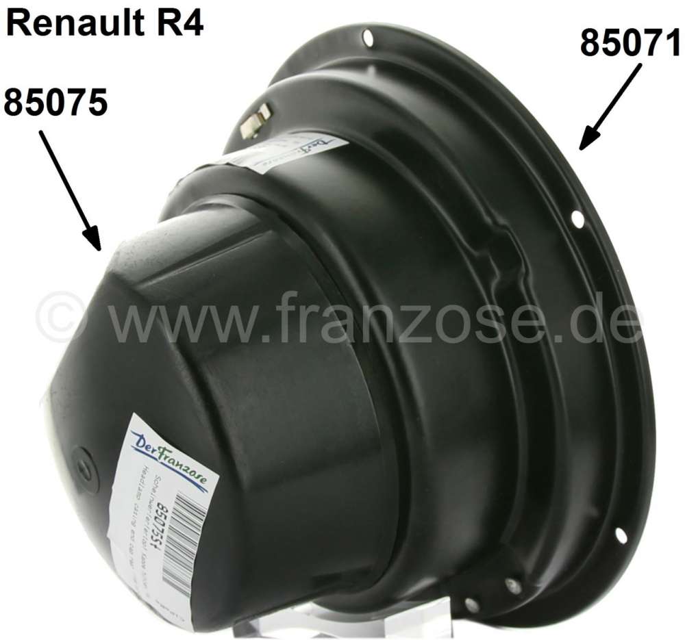 Renault - Headlamp casing end cap rear (from synthetic). Suitable for Renault R4.