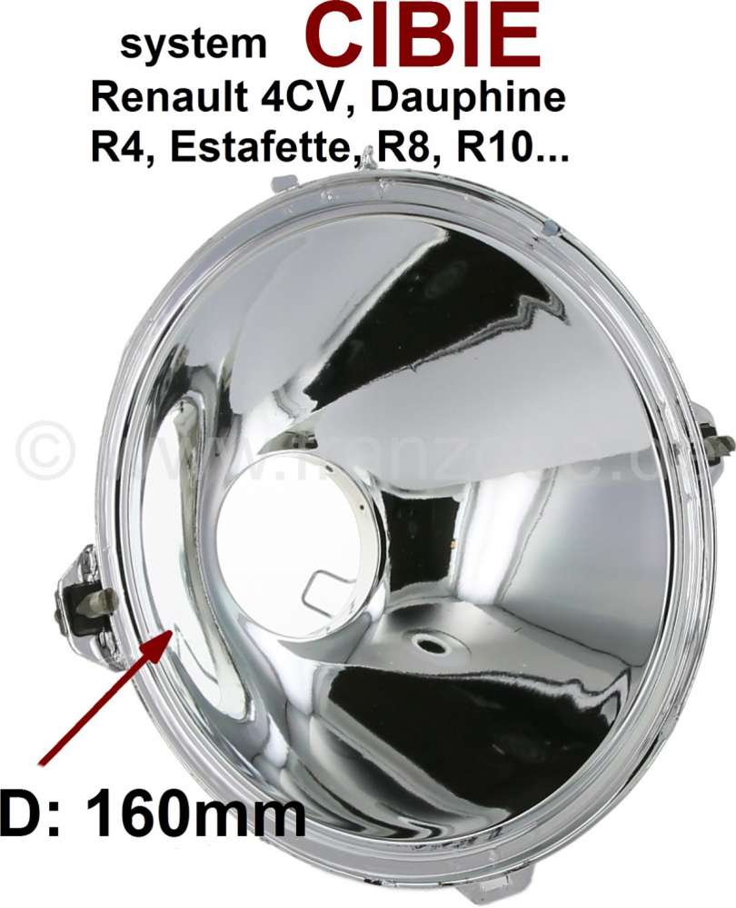 Citroen-2CV - Headlight reflector (without glass). Headlight system 