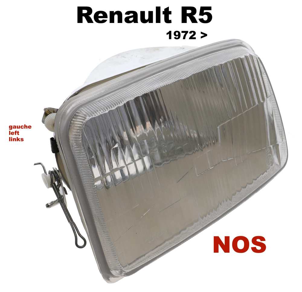 Renault - R5, headlamp on the left, version double-filament bulb. Suitable for Renault R5, starting 