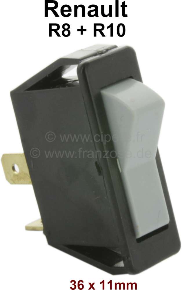 Citroen-2CV - Rocker switch, for the blower for heating. Suitable for Renault R8 + R10. Dimension: 36 x 