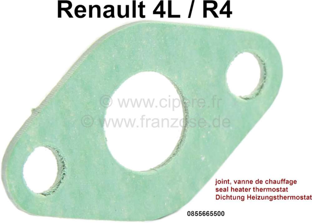 Renault - Seal under heater thermostat (screwed on the heater radiator). Suitable for Renault R4. Or