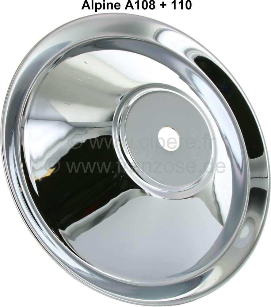 Citroen-2CV - Alpine, wheel cover chromium-plates. Suitable for Renault Alpine A108 + A110