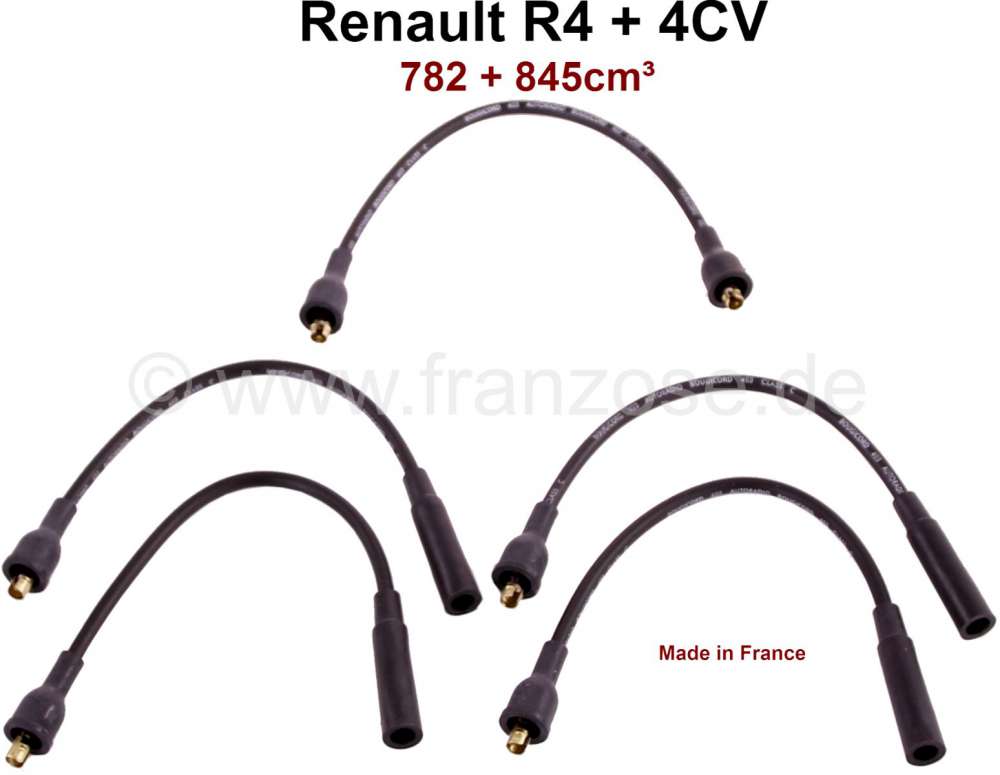 Renault - Ignition cable set, suitable for Renault R4 (782cc + 845cc). Engine: B1B/707. Renault Rode