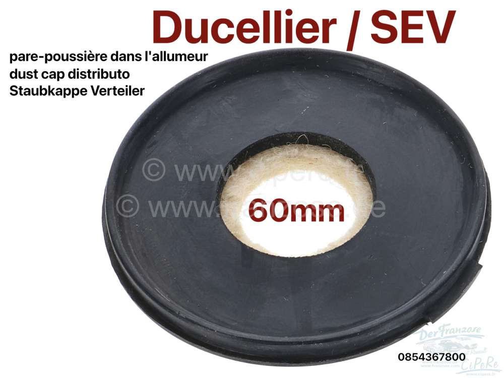 Alle - Ducellier/SEV, dust cap in distributor (for Ducellier + SEV distributor with 60mm inner di