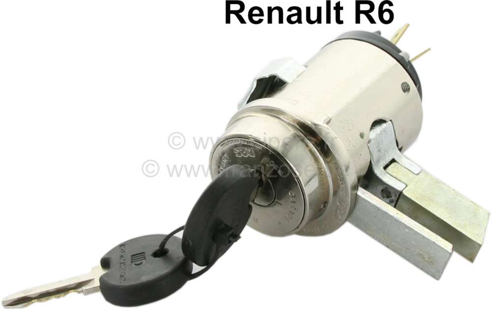 Renault - Starter lock, reproduction. Suitable for Renault R6. Diameter: 39mm.