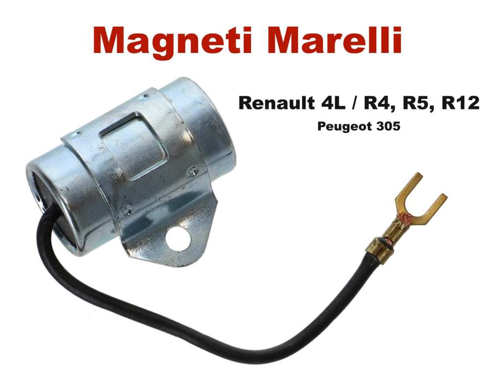 Renault - Magneti Marelli, condenser. Suitable for Renault R4, R5, R12. Peugeot 305. Diameter: 18mm.