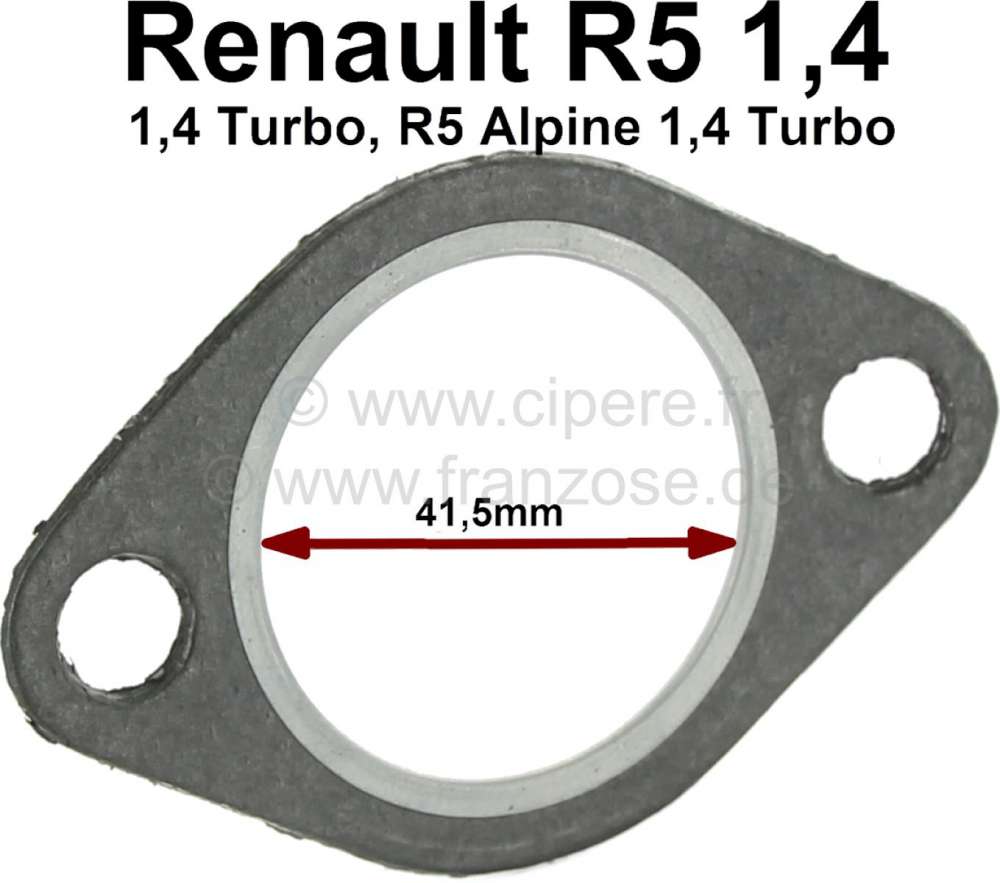 Renault - Seal Y-pipe. Suitable for Renault R5 1.4 + 1.4 Turbo. R5 Alpine 1.4 Turbo. Per piece! Insi