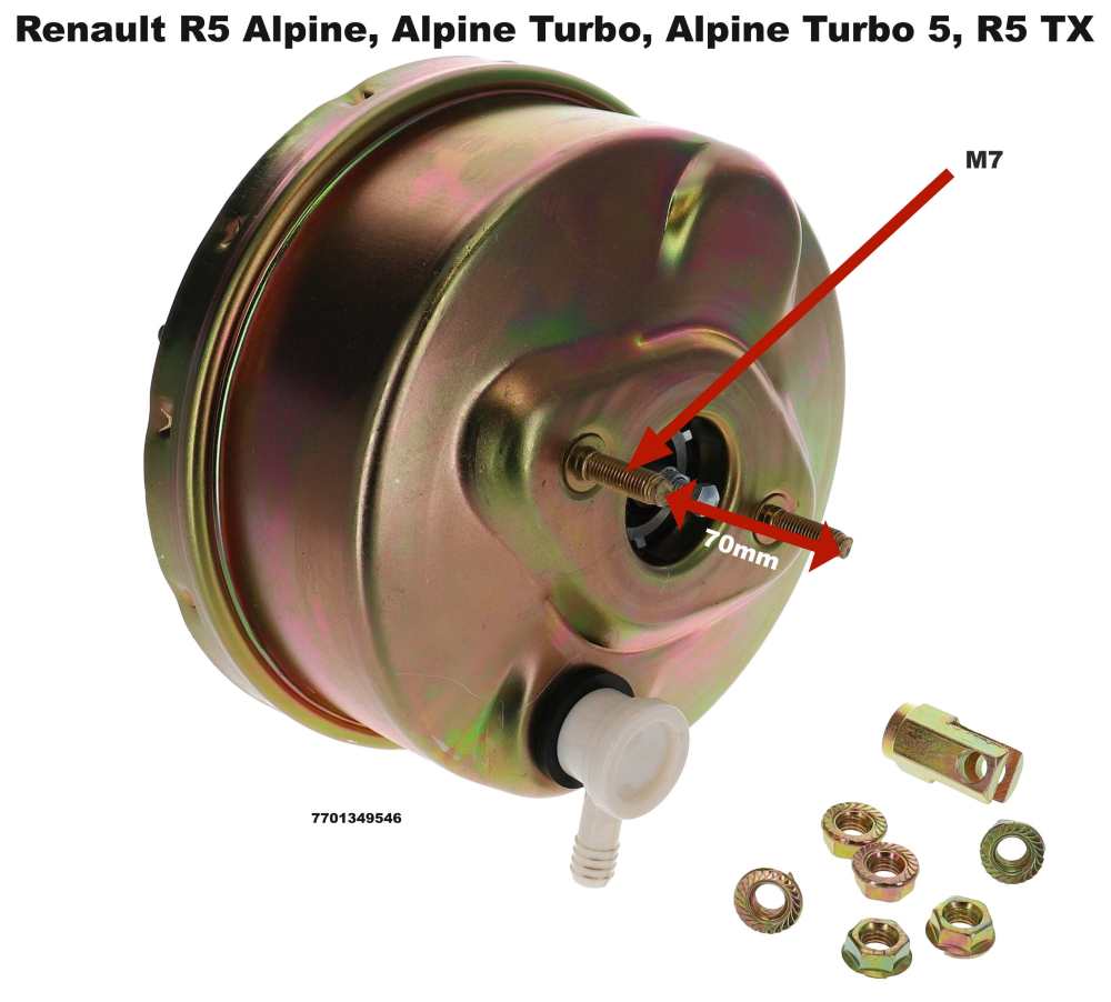 Peugeot - R5, brake booster (Mastervac). Suitable for Renault R5 Alpine, Alpine Turbo, Turbo 2, R5 T