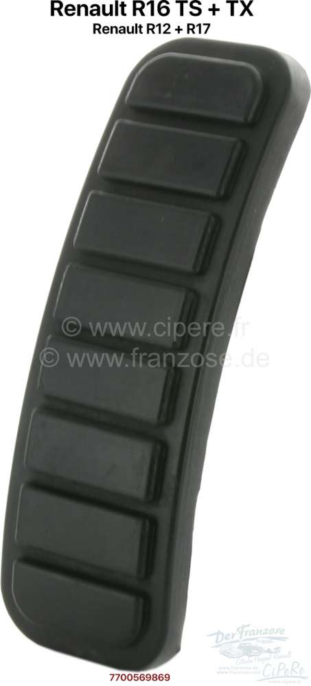 Sonstige-Citroen - Pedal rubber for the accelerator pedal. Suitable for Renault R16 TS + TX. Renault R12, R17