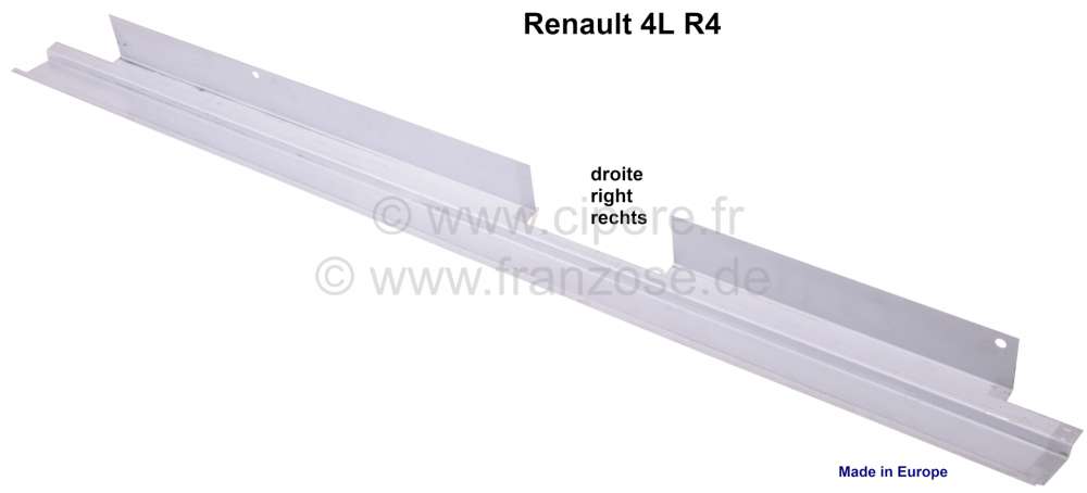 Alle - R4, Box sill repair sheet metal, on the right (exterior). Suitable for Renault R4. Made in