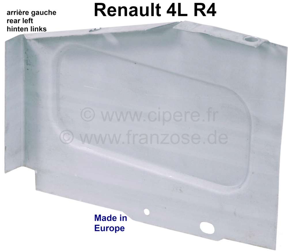 Alle - R4, Closing sheet at the rear left, for the side member. Suitable for Renault R4. Made in 