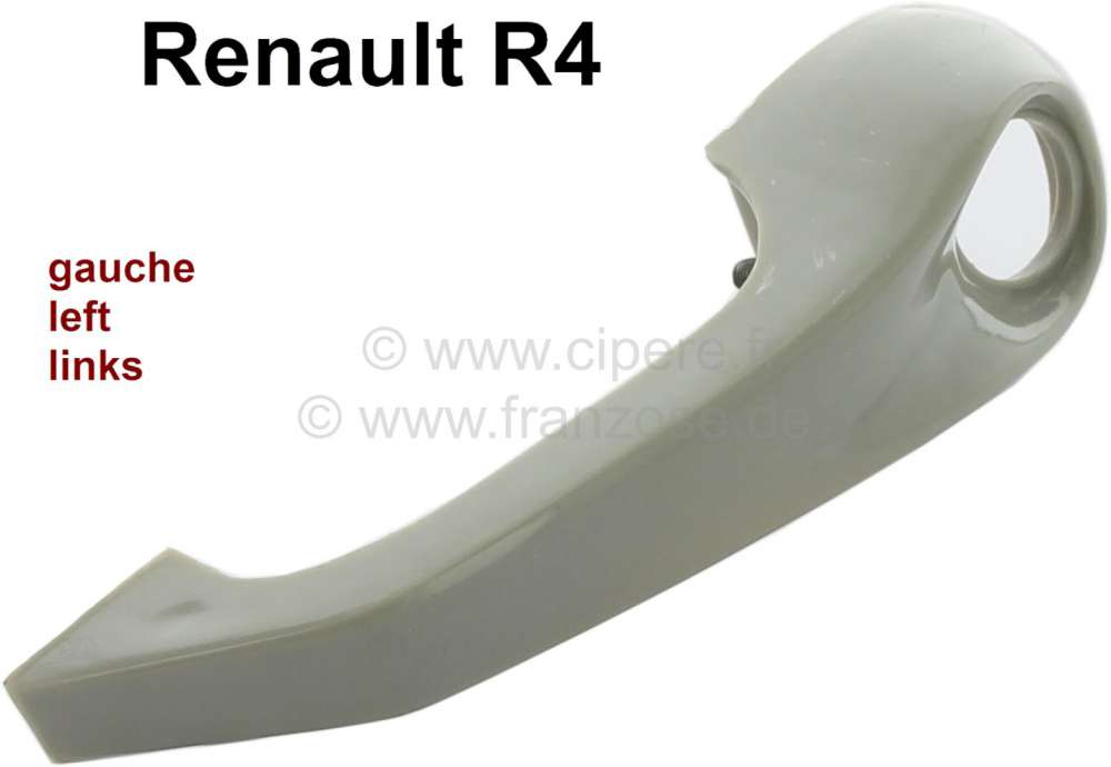 Alle - R4, Door handle on the left (synthetic, grey). Suitable for Renault R4. The door handles a