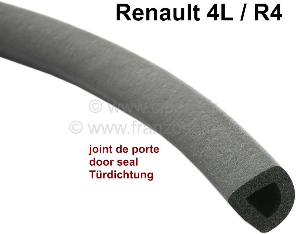 Renault - R4, Door seal, by meters. Suitable for Renault R4. It is a foam rubber profile (hollow sec
