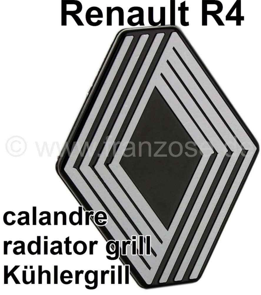 Renault - R4, Renault emblem for the synthetic radiator grill. Suitable for Renault R4.