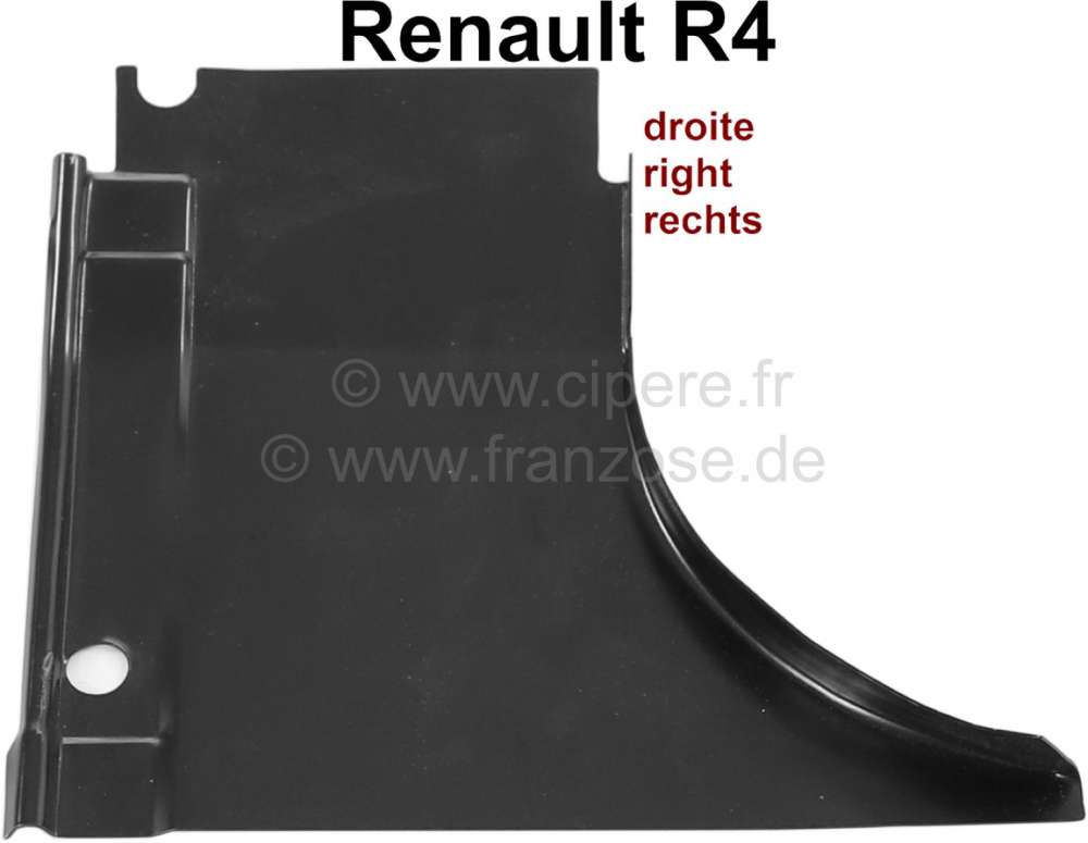 Alle - R4, floor pan repair sheet metal (body), before the right rear wheel housing (between box 