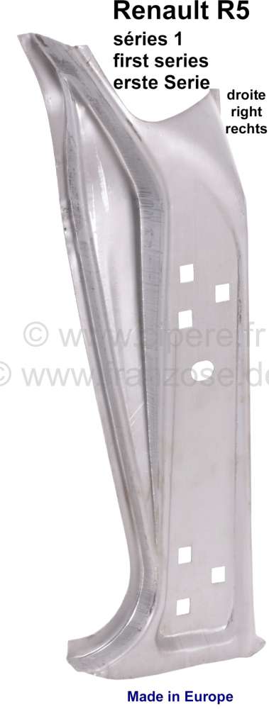 Renault - R5, A-post repair sheet metal on the right. Suitable for Renault R5, 1 version. Made in Eu