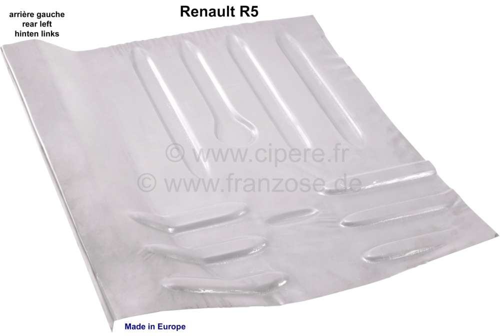 Renault - R5, floor pan at the rear left, Renault R5, 1 series. Reproduction with all flanges and re