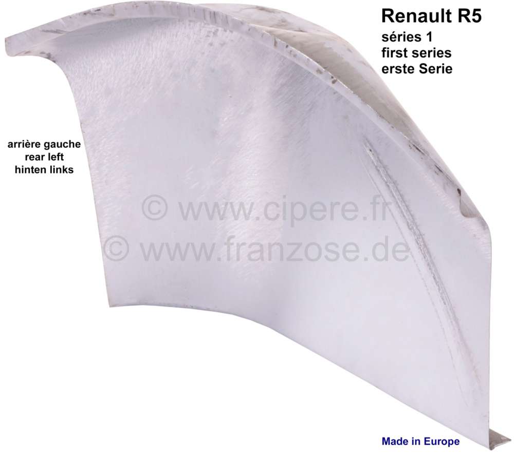 Renault - R5, spring and damper unit repair sheet metal at the rear left, Renault R5, 1 series. Repr