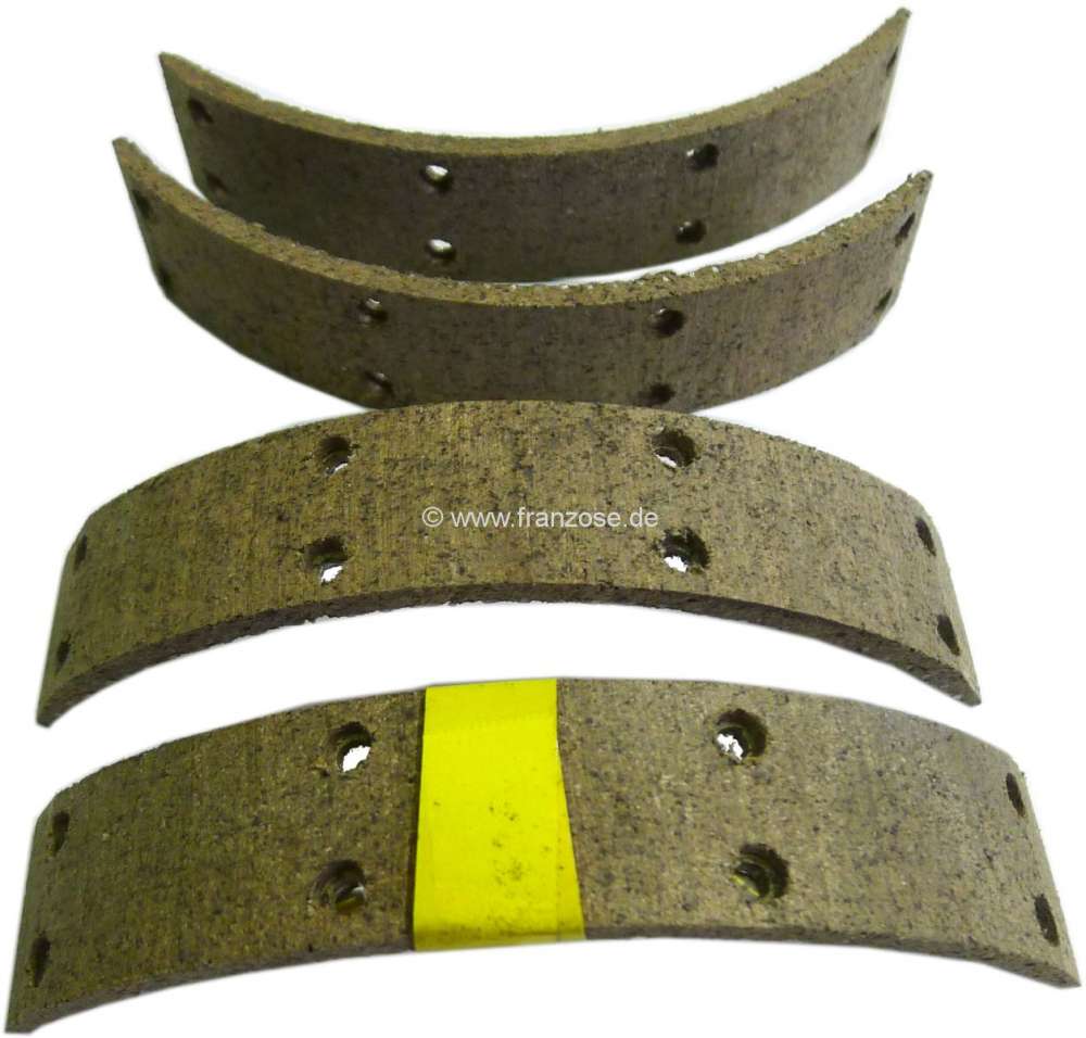 Renault - Brake shoes linings, to rivet. Suitable for Renault R5, R6. Drum diameter: 180mm. Lining-w