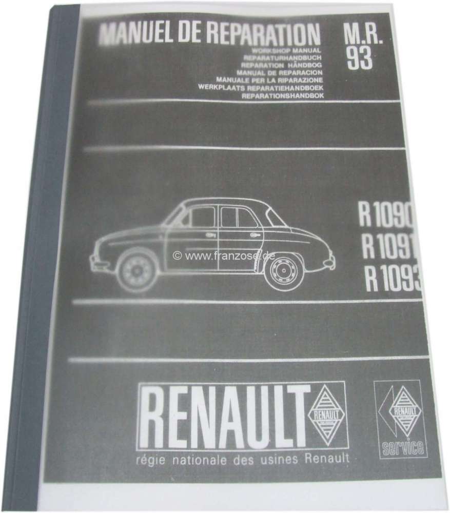 Renault - Service manual reprint. Suitable for Renault Dauphine R1090, R1091, R1093, about 500 sides