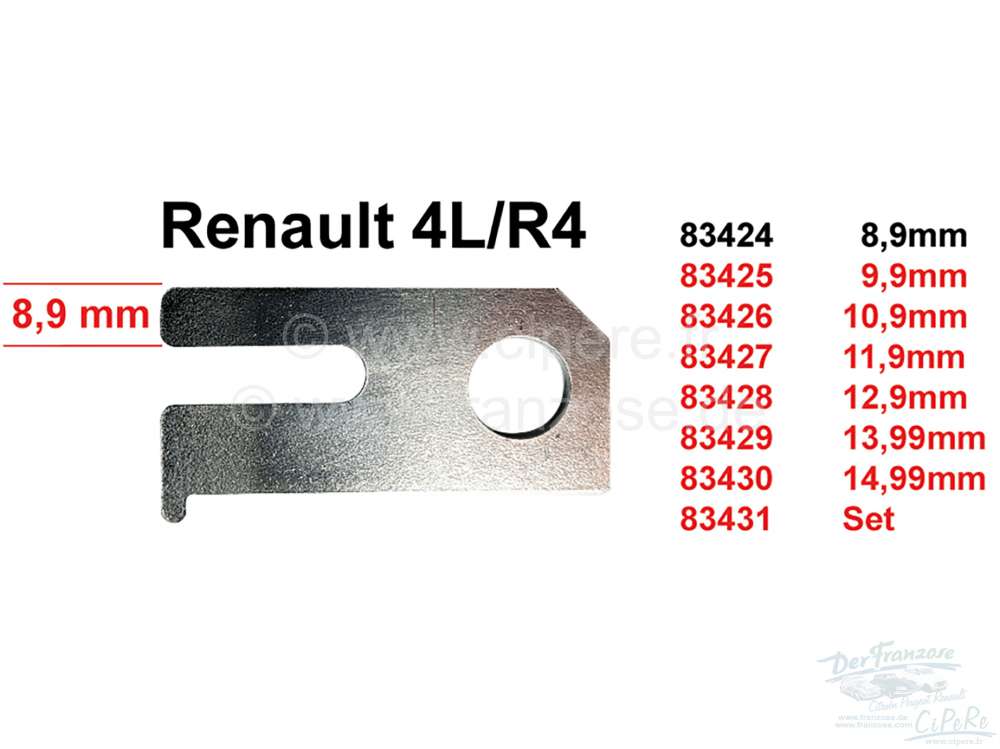 Renault - R4, Steering gear adjusting washer. Dimension 8.9mm. This adjustment washer is for the cor