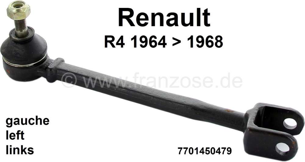 Renault - R4, Tie rod completely on the left (inclusive tie rod end). Suitable for Renault R4, of ye