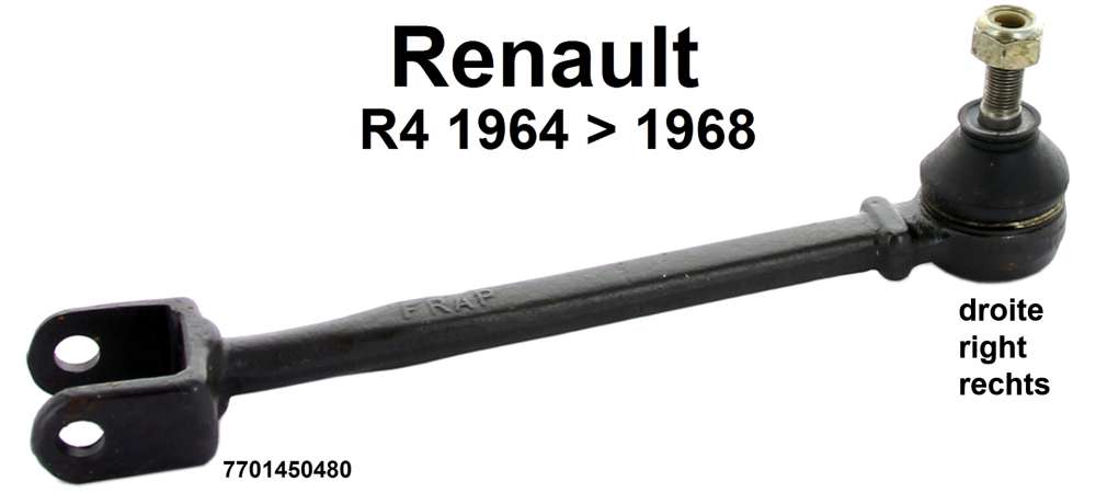 Renault - R4, Tie rod completely on the right (inclusive tie rod end). Suitable for Renault R4, of y