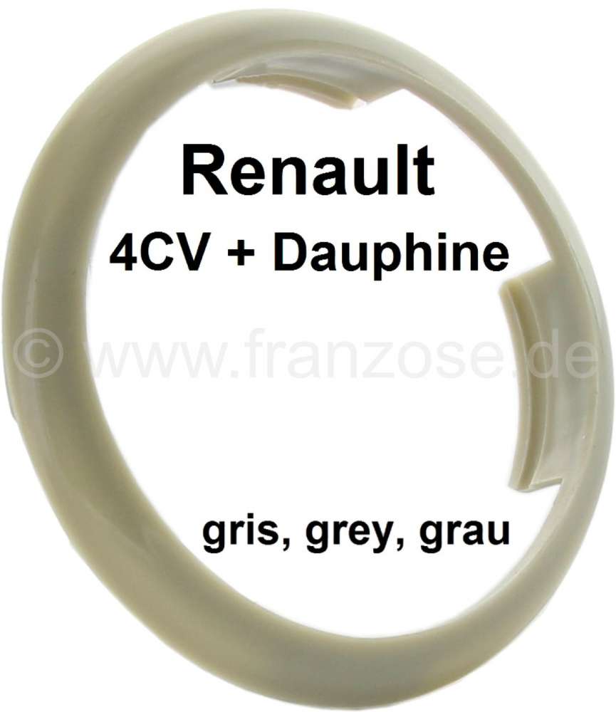 Citroen-2CV - 4CV/Dauphine, plastic ring for the emblem in the steering wheel. Colour: grey. Suitable fo