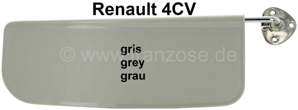 Alle - 4CV, sun visor, grey. Suitable for Renault 4CV. The sun visor is on the left + on the righ