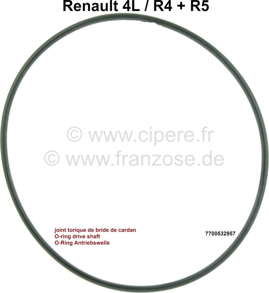 Alle - R4/R5, O-ring for the drive shaft flange at the gearbox. Suitable for Renault R4, starting
