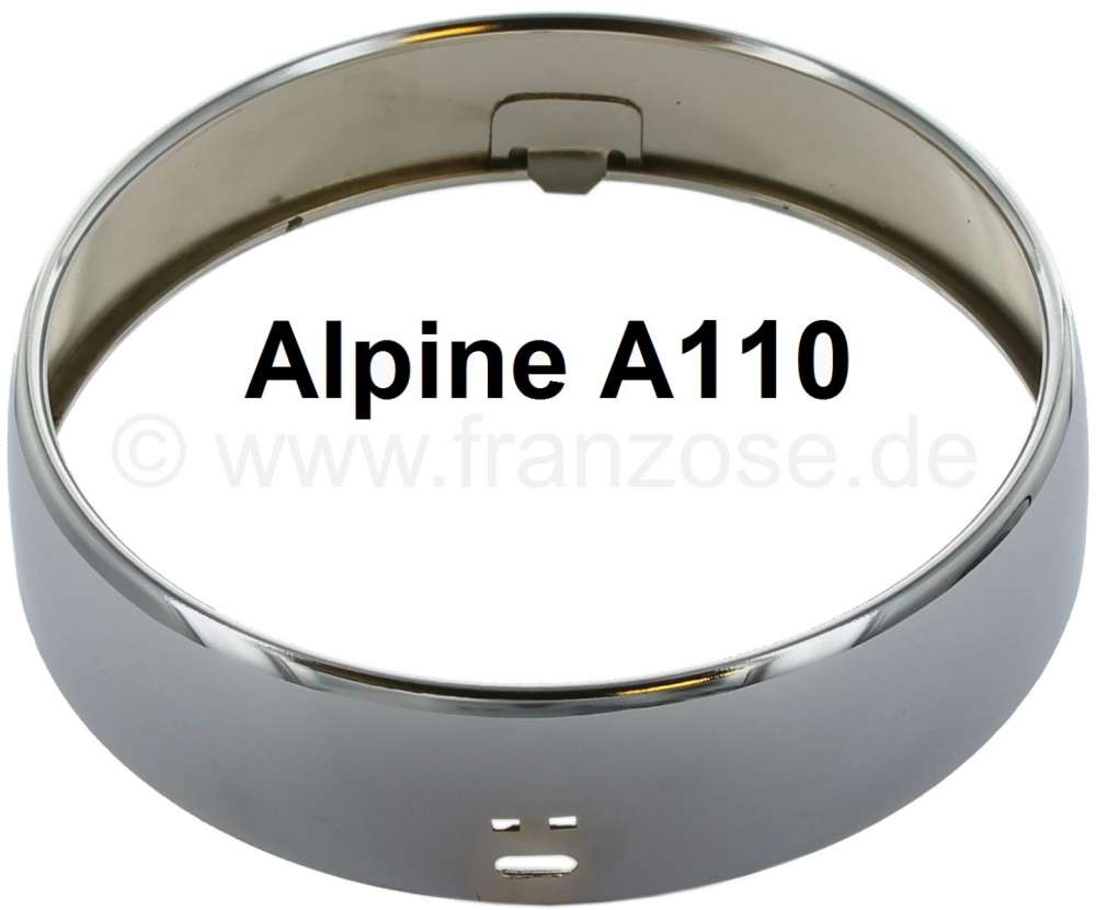 Alle - A 110, auxiliary headlight chrome ring (Jod headlamp). Suitable for Alpine A110. Per piece