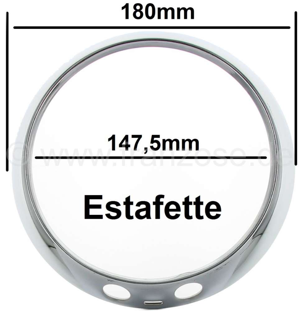 Renault - Estafette, headlamp chrome trim. Suitable for Renault Estafette.