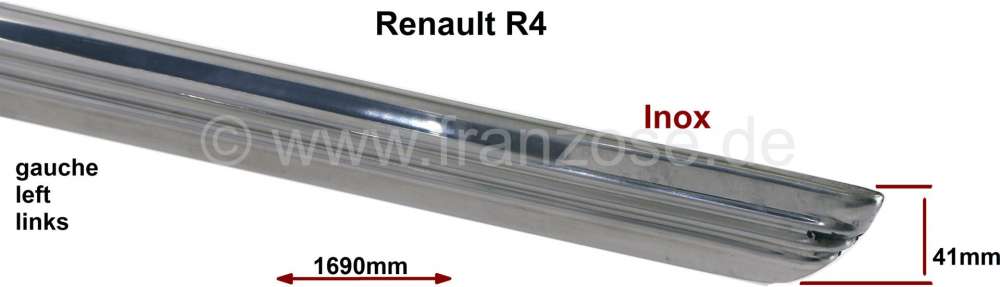 Renault - R4, Box sill trim wide (from high-grade steel), on the left. Suitable for Renault R4. 3 co