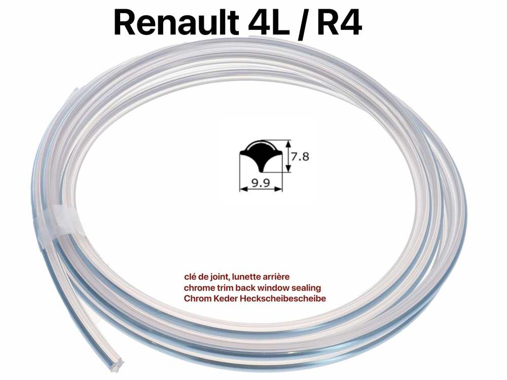 Renault - R4, Chrome trim for the back window sealing. Suitable for Renault R4