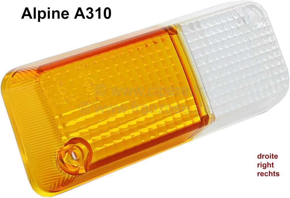 Alle - A310, Turn signal cap on the right. Suitable for Renault Alpine A310 V6 + Renault R12.