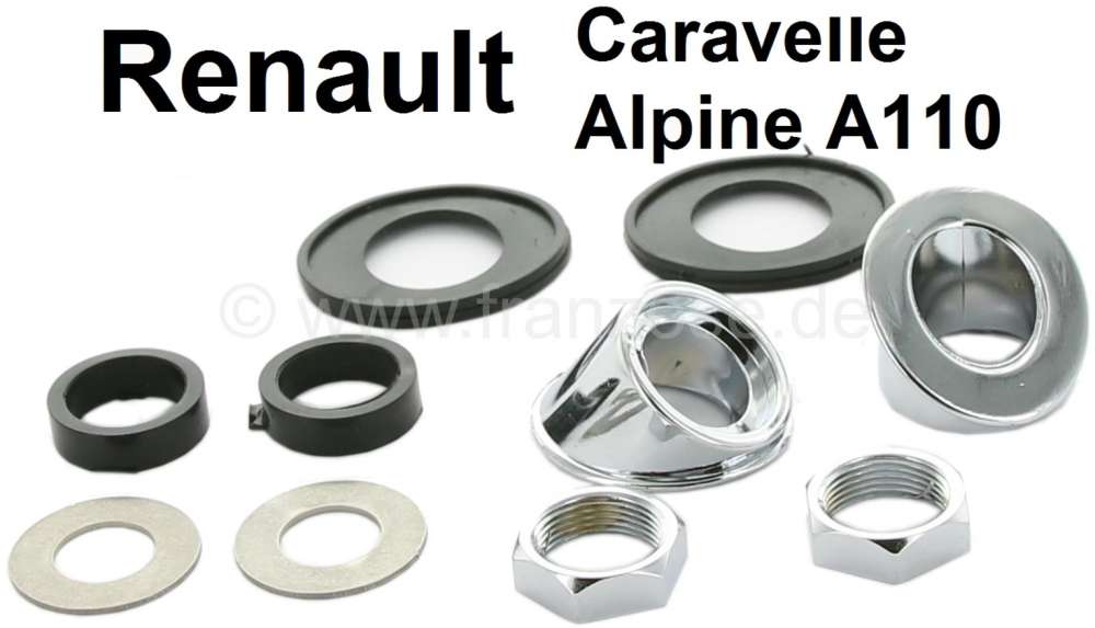 Citroen-2CV - Caravelle/A110, wiper system mounting set. Suitable for Renault Caravelle + Renault Alpine