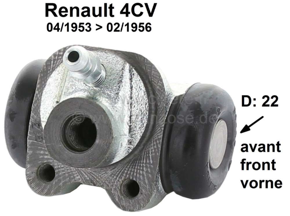 Citroen-2CV - 4CV, wheel brake cylinder in front. Suitable for Renault 4CV, of year of construction 04/1